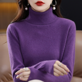 Luxury women's cashmere Winter turtleneck sweater - Elena