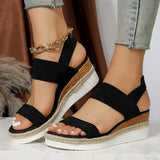 Women's orthopedic platform sandals with elastic straps and ergonomic insole