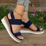 Women's orthopedic platform sandals with elastic straps and ergonomic insole