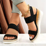 Women's orthopedic platform sandals with elastic straps and ergonomic insole