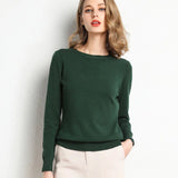 Cashmere sweater with classic neckline