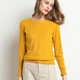 Cashmere sweater with classic neckline for the autumn season