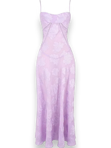 Women's long dress with floral embroidery and thin straps