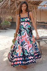 Women's Long Sleeveless ress With Wavy Hem