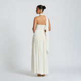 Strapless Maxi Dress with Asymmetrical Cut and High Slit