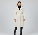 Women’s Hooded Teddy Coat Long Length Plush Winter Outerwear