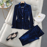 Velvet jacket and trousers for women