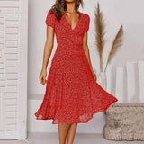 A-Line Dress with a V-Neck and Flowing Skirt | Perfect for Fall