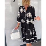 Autumn dress with floral print and elegant fit