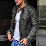 Versatile and weather resistant men's leather jacket