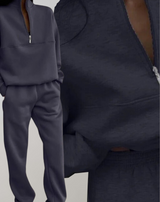 Soft Lounge Set with Quarter-Zip Sweatshirt and Comfortable Pants