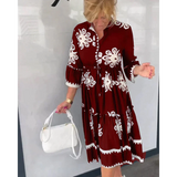 Autumn dress with floral print and elegant fit