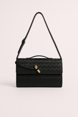 Women's leather handbag | Braided shoulder strap backpack