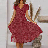 A-Line Dress with a V-Neck and Flowing Skirt | Perfect for Fall