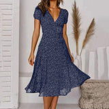 A-Line Dress with a V-Neck and Flowing Skirt | Perfect for Fall