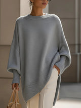 Women's Oversized Tunic Sweater with Dolman Sleeves