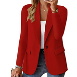 Women's long-sleeve slim-fit blazer with buckle - Fall Edition