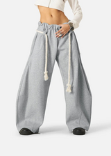 Women’s Barrel Baggy Leg Sweatpants with Elastic Loop Waist