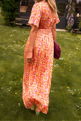 Elegant V-Neck Maxi Dress with Feminine Fit
