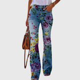 Floral Print Wide-Leg Pants