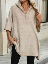 Women's pullover with quarter zipper