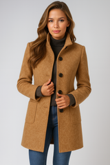 Women's High-Neck Structured Coat