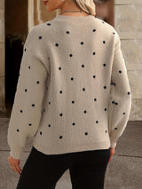 Polka dot sweater - Casual and stylish for women in fall and winter