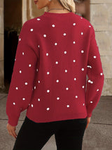 Polka dot sweater - Casual and stylish for women in fall and winter