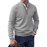 Men's Cashmere Quarter-Zip Sweater | Stand-Up Collar