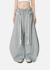 Women’s Barrel Baggy Leg Sweatpants with Elastic Loop Waist