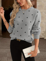 Polka dot sweater - Casual and stylish for women in fall and winter