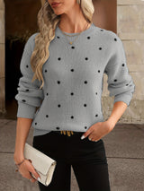 Polka dot sweater - Casual and stylish for women in fall and winter