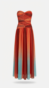 Strapless Red Maxi Dress