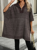 Women's pullover with quarter zipper
