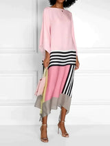 Pink Kaftan with Candy Stripes