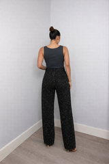 Sequin High-Waisted Straight-Leg Jeans for Women