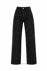 Sequin High-Waisted Straight-Leg Jeans for Women