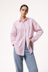 Women's Oversized Long Sleeve Straight Cut Blouse