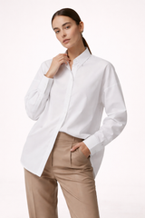 Women's Oversized Long Sleeve Straight Cut Blouse