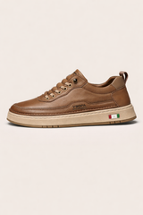Men's Faux Leather Shoes with Thick Sole and Stitched Base