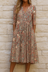 Elegant Dress with V-Neck