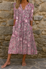 Elegant Dress with V-Neck