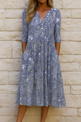 Elegant Dress with V-Neck