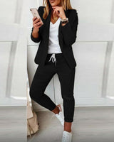 Women's Fitted blazer and comfortable drawstring pants