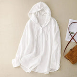 Long-Sleeved Hooded Blouse