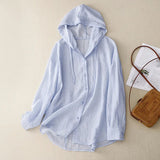 Long-Sleeved Hooded Blouse