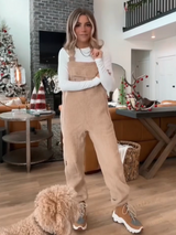 Women's Fleece Dungaree Jumpsuit | Ultra-Soft