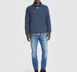 Men’s Quarter Zip Ribbed Knit Sweater Regular Fit Casual Pullover