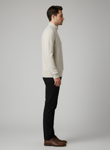 Men’s Half Zip Knit Sweater Stand Collar Pullover for Everyday Wear