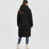 Women’s Long Puffer Jacket Hooded Quilted Winter Coat Insulated Outerwear